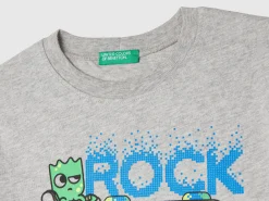 T-shirt with print in warm organic cotton