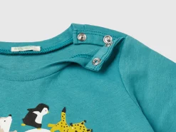 T-shirt with print in warm organic cotton