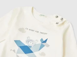 T-shirt with print in warm organic cotton