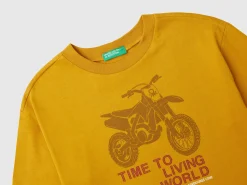 T-shirt with print in warm organic cotton