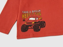 T-shirt with print in warm organic cotton