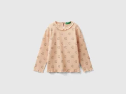 T-shirt with rouched collar