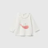 T-shirt with rouched collar