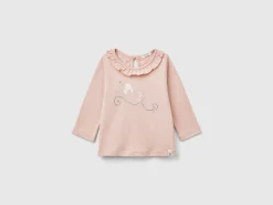 T-shirt with rouched collar