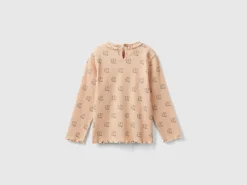 T-shirt with rouched collar