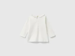 T-shirt with rouched collar