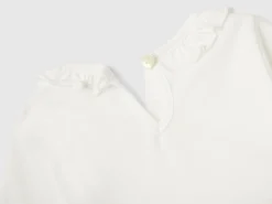 T-shirt with rouched collar