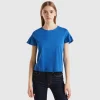T-shirt with ruffled sleeves
