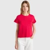 T-shirt with ruffled sleeves