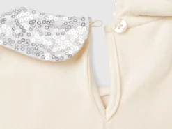 T-shirt with sequin collar