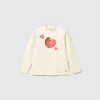 Turtle neck t-shirt with heart patch