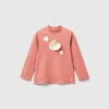 Turtle neck t-shirt with heart patch