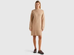 Turtleneck dress in wool blend