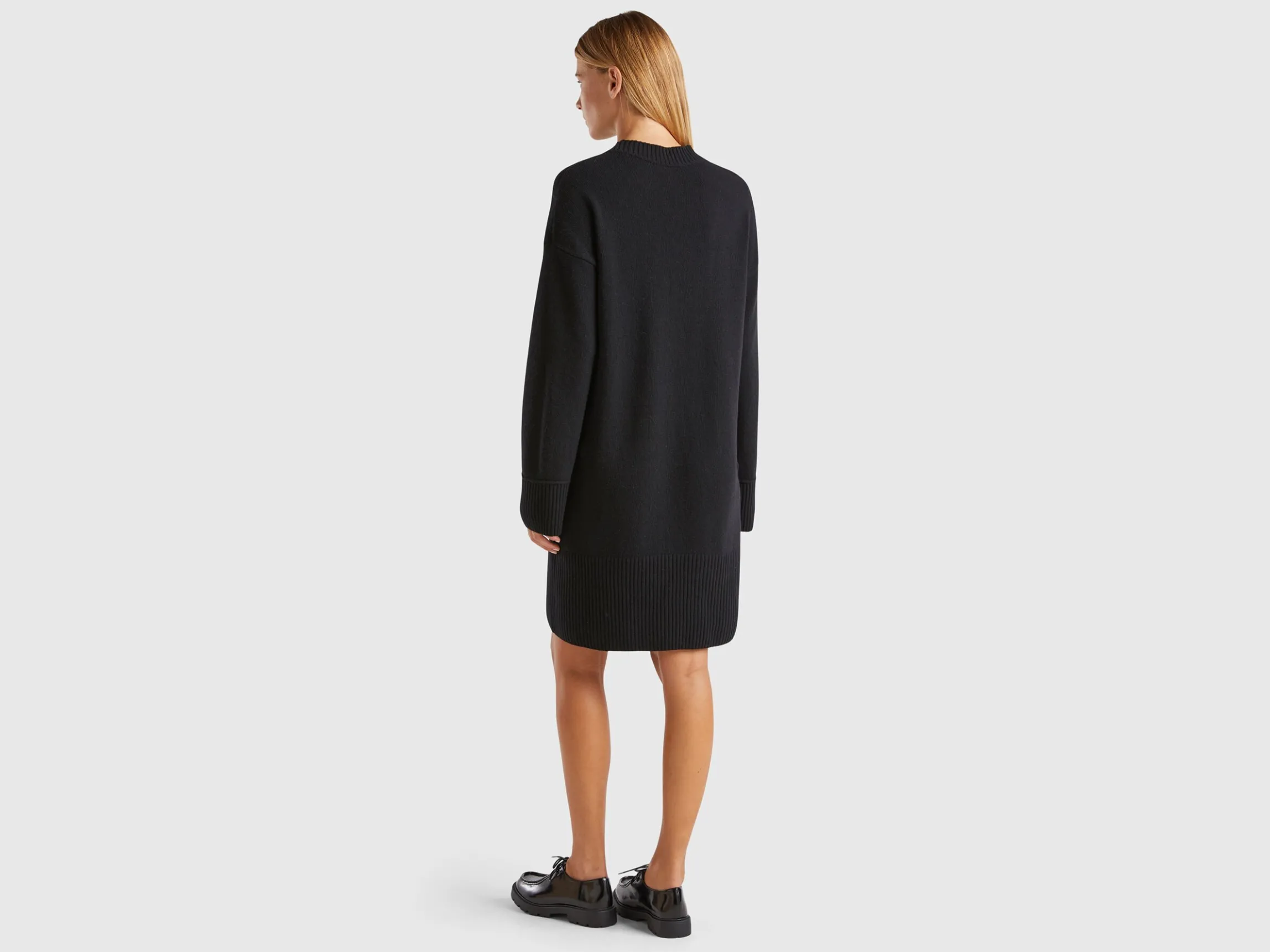 Turtleneck dress in wool blend