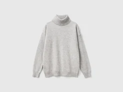 Turtleneck sweater in cashmere and wool blend