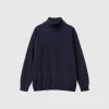 Turtleneck sweater in cashmere and wool blend