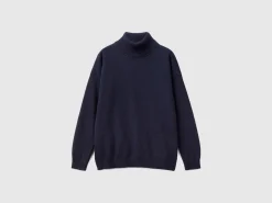 Turtleneck sweater in cashmere and wool blend