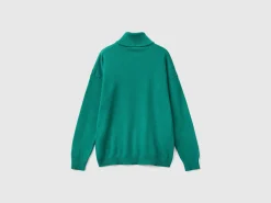 Turtleneck sweater in cashmere and wool blend
