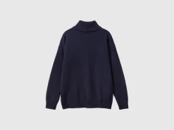 Turtleneck sweater in cashmere and wool blend