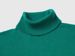 Turtleneck sweater in cashmere and wool blend