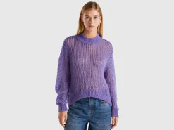 Turtleneck sweater in mohair blend