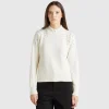 Turtleneck sweater with rhinestones