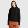 Turtleneck sweater with rhinestones