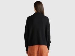 Turtleneck sweater with rhinestones