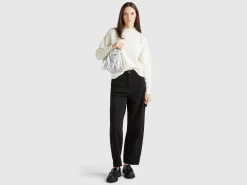 Turtleneck sweater with rhinestones