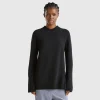 Turtleneck sweater with slits