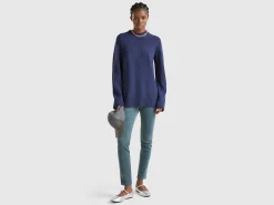 Turtleneck sweater with slits