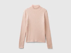 Turtleneck t-shirt in cotton blend