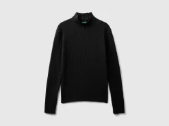 Turtleneck t-shirt in cotton blend