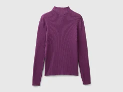 Turtleneck t-shirt in cotton blend