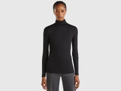 Turtleneck t-shirt in stretch viscose