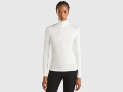 Turtleneck t-shirt in stretch viscose