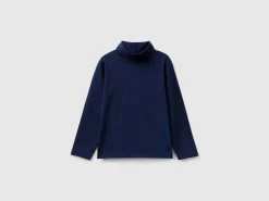 Turtleneck t-shirt in stretch cotton
