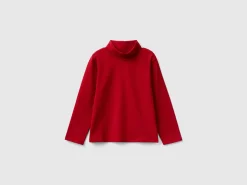 Turtleneck t-shirt in stretch cotton
