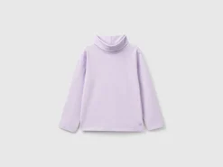 Turtleneck t-shirt in stretch cotton