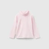 Turtleneck t-shirt in stretch cotton