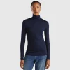 Turtleneck t-shirt in stretch viscose