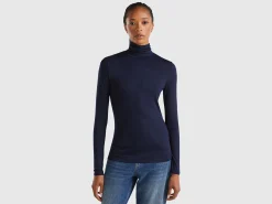 Turtleneck t-shirt in stretch viscose