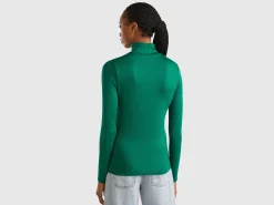 Turtleneck t-shirt in stretch viscose