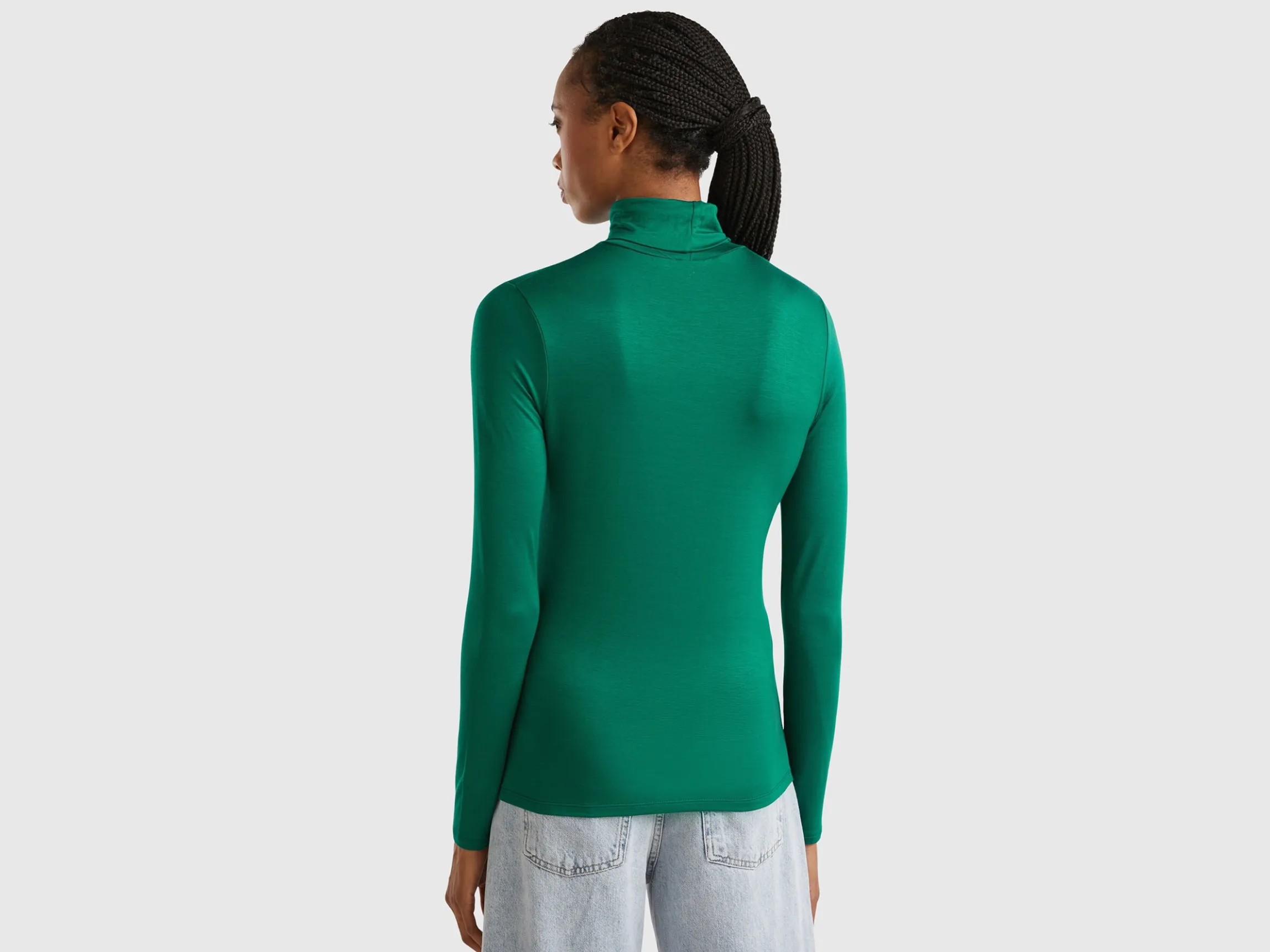 Turtleneck t-shirt in stretch viscose