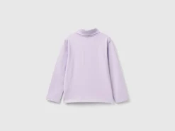 Turtleneck t-shirt in stretch cotton