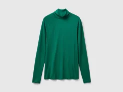 Turtleneck t-shirt in stretch viscose
