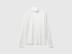 Turtleneck t-shirt in stretch viscose