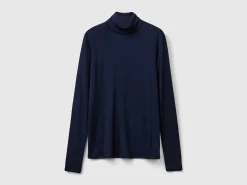 Turtleneck t-shirt in stretch viscose