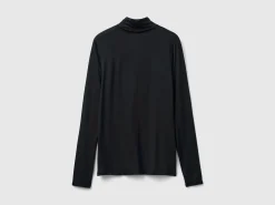 Turtleneck t-shirt in stretch viscose
