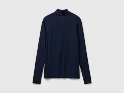 Turtleneck t-shirt in stretch viscose